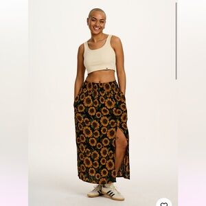 Lucy and Yak Poppy Midi Skirt - Sunflower print